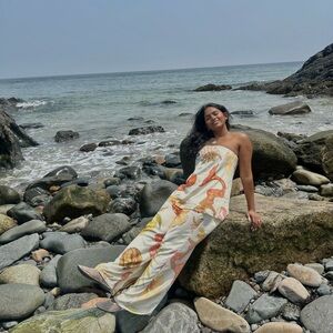 Floral Strapless Pant Set